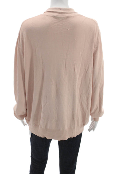 Equipment Femme Womens Pink Collared Long Sleeve Pullover Sweater Size XL