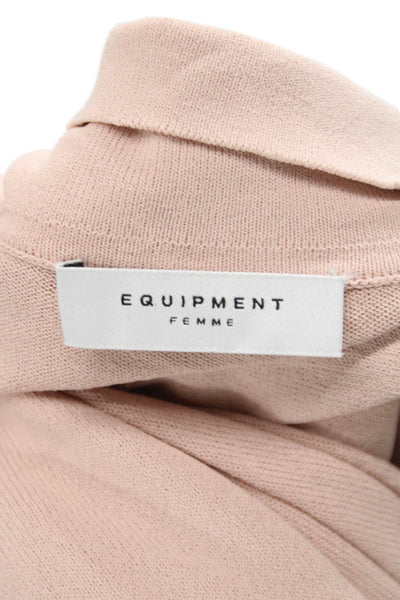 Equipment Femme Womens Pink Collared Long Sleeve Pullover Sweater Size XL