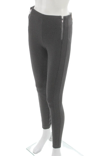 Zara Women Ankle Leggings Gray Viscose Solid Size S