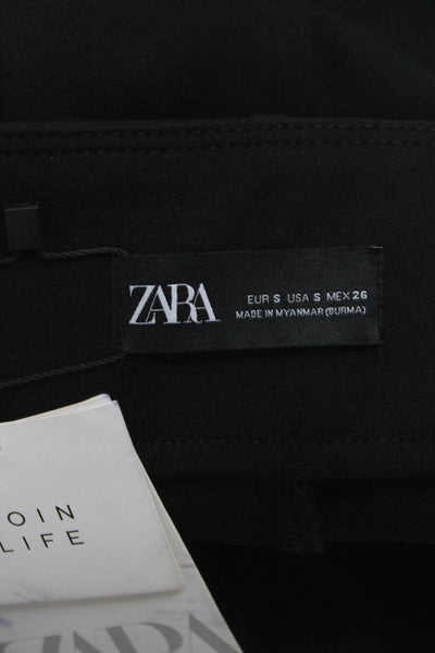 Zara Women Ankle Leggings Gray Viscose Solid Size S