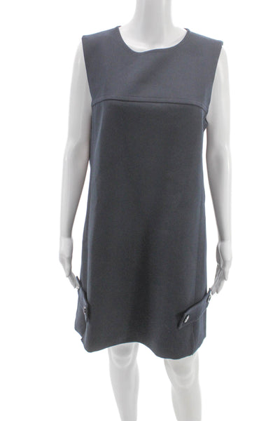 MNG Womens Shift Dress Gray Sleeveless Mini Zip Polyester Size 10