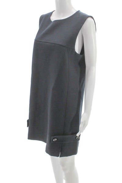 MNG Womens Shift Dress Gray Sleeveless Mini Zip Polyester Size 10