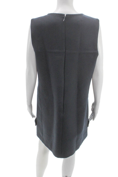 MNG Womens Shift Dress Gray Sleeveless Mini Zip Polyester Size 10