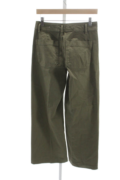 MNG Womens Green Cargo Pants Button 99% Cotton Inseam 30 Size 4