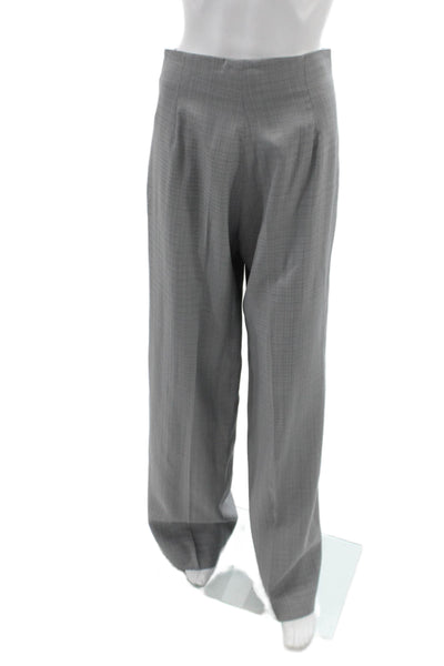 Sandro Women Dress Pants Gray Check Viscose Zip Inseam 34 Size 36