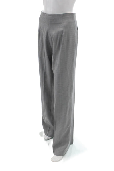 Sandro Women Dress Pants Gray Check Viscose Zip Inseam 34 Size 36