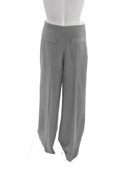 Sandro Women Dress Pants Gray Check Viscose Zip Inseam 34 Size 36