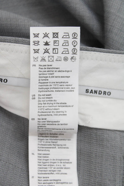 Sandro Women Dress Pants Gray Check Viscose Zip Inseam 34 Size 36
