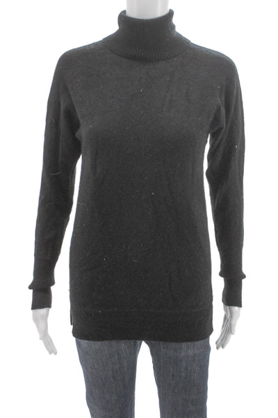 Rachel Zoe Women Gray Cashmere Turtleneck Pullover Sweater Long Sleeve Size XS