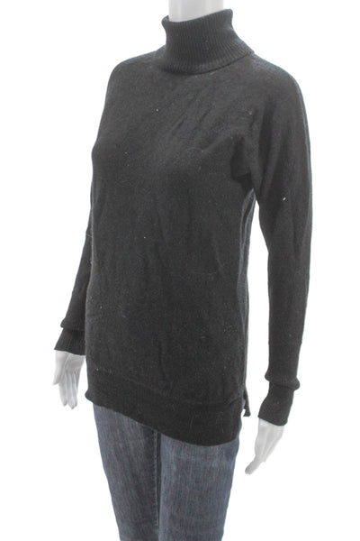 Rachel Zoe Women Gray Cashmere Turtleneck Pullover Sweater Long Sleeve Size XS