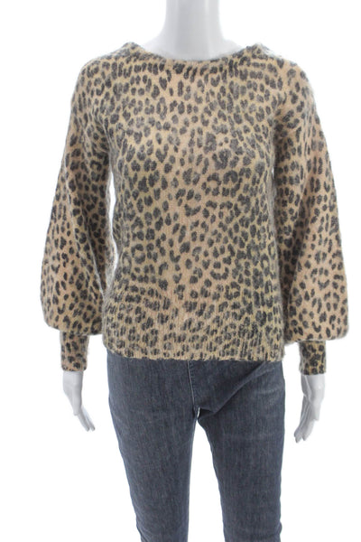Maje Women Beige Boat Neck Pullover Sweater Long Sleeve Mohair Blend Size 1