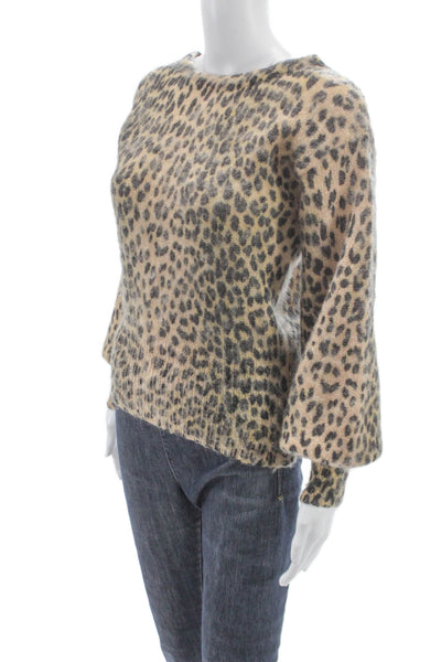 Maje Women Beige Boat Neck Pullover Sweater Long Sleeve Mohair Blend Size 1