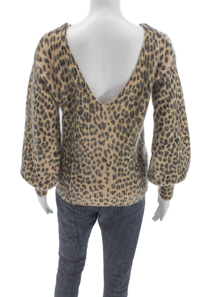 Maje Women Beige Boat Neck Pullover Sweater Long Sleeve Mohair Blend Size 1