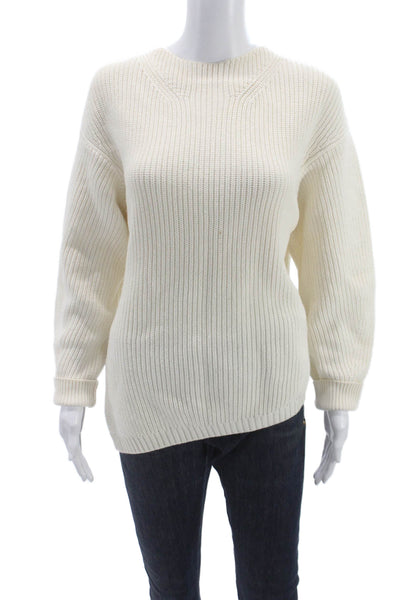 Brochu Walker Womens Pullover Sweater Ivory Mock Neck Long Sleeve Wool Size S