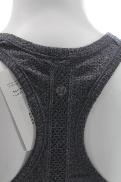 Lululemon Womens Textured Racerback Sleeveless Active Tank Top Blue Size 4