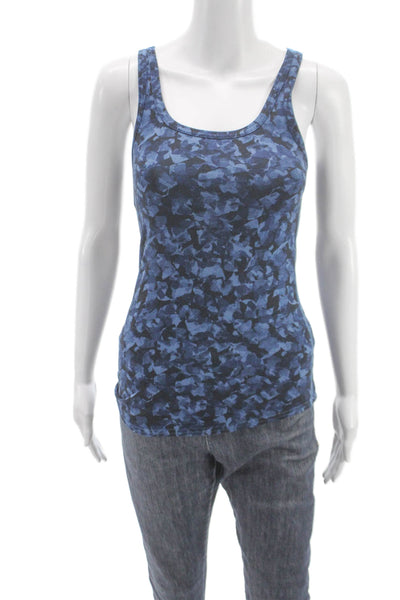 Lululemon Womens Printed Scoop Neck Sleeveless Active Tank Top Blue Size 2