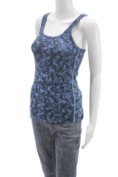 Lululemon Womens Printed Scoop Neck Sleeveless Active Tank Top Blue Size 2