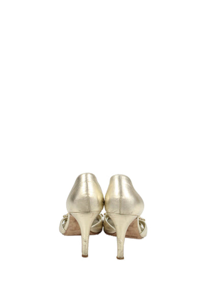 Giuseppe Zanotti Design Womens Crystal Open Toe D'Orsay Shoes Gold Size 8