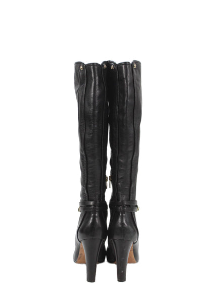 Vince Camuto Womens Leather Round Toe Knee High Boots Black Size 10M