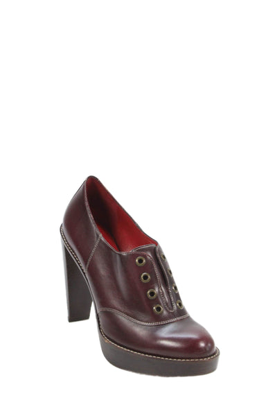 Cole Haan Womens Leather Platform Heels Burgundy Size 10B
