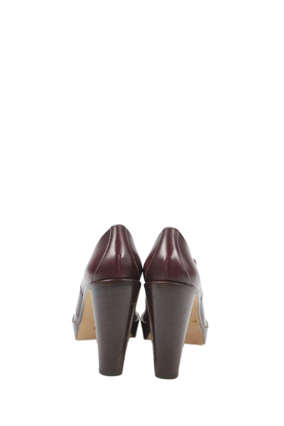 Cole Haan Womens Leather Platform Heels Burgundy Size 10B