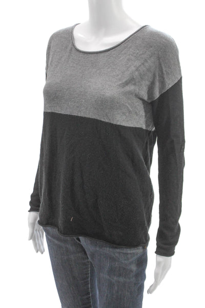 Splendid Women Pullover Sweater Gray Colorblock Viscose Size M