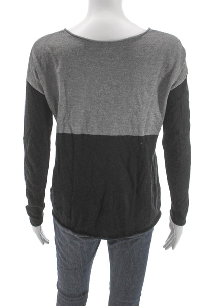 Splendid Women Pullover Sweater Gray Colorblock Viscose Size M