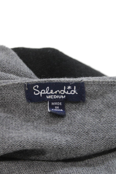 Splendid Women Pullover Sweater Gray Colorblock Viscose Size M