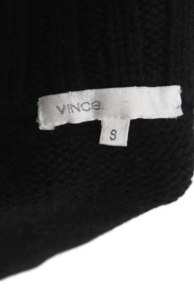 Vince Women Full Zip Sweater Black Alpaca Mock Neck Long Sleeve Size S