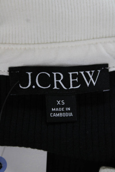 J Crew Womens Basic Black Collared Short Sleeve Polo Button Closure Size XS