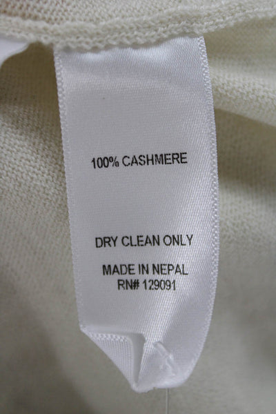 Prabal Gurung Womens Ivory Striped Cashmere Cardigan Long Sleeve Size S