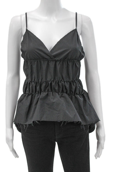 Marques Almeida Women Camisole Gray V-Neck Polyamide Sleeveless Size S