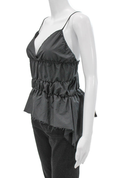 Marques Almeida Women Camisole Gray V-Neck Polyamide Sleeveless Size S