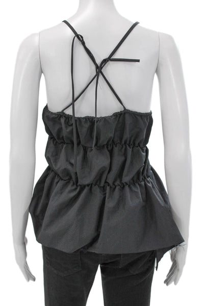 Marques Almeida Women Camisole Gray V-Neck Polyamide Sleeveless Size S