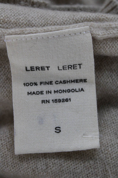 Leret Leret Women Beige Cashmere Pullover Crew Neck Long Sleeve Size S