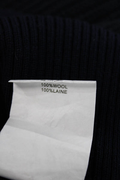 Ramy Brook Women Off Shoulder Wool Sweater Blue Long Sleeve Size S