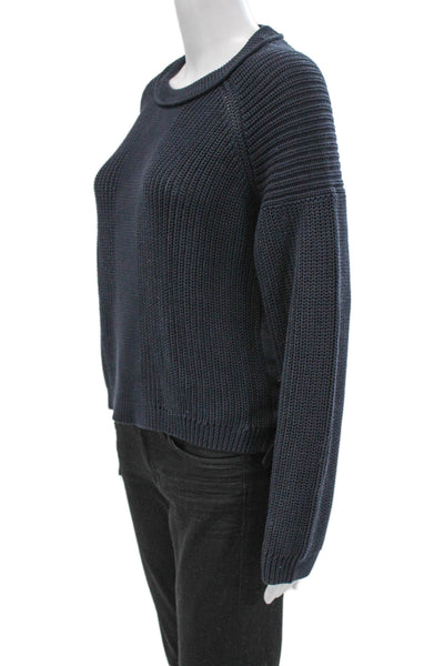 Loma Women Pullover Sweater Blue 100% Cotton Crew Neck Long Sleeve Size XS