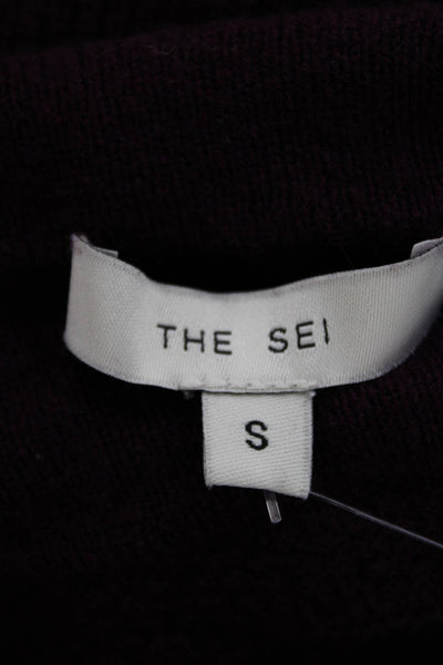 The Sei Women Purple Merino Wool Boat Neck Pullover Sweater Long Sleeve Size S