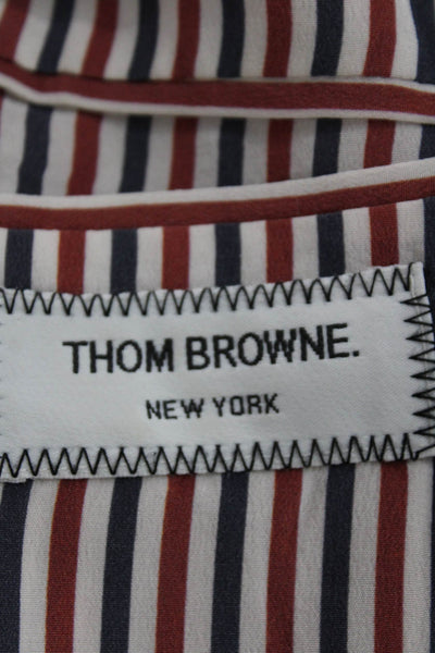 Thom Browne Women Blue Wool Mohair Blazer Button Long Sleeve Size 38