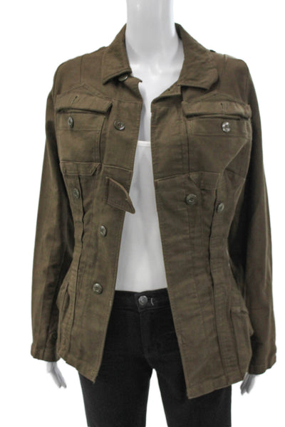 Mayer. Women Military Jacket Green Long Sleeve 100% Cotton Size XS