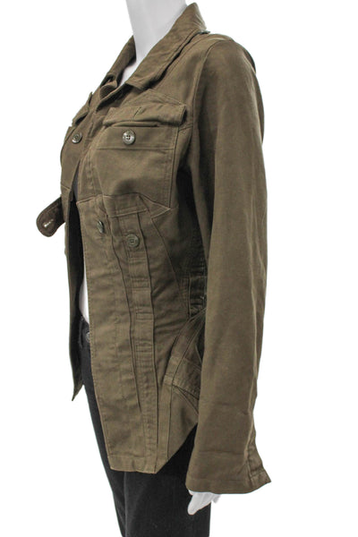 Mayer. Women Military Jacket Green Long Sleeve 100% Cotton Size XS
