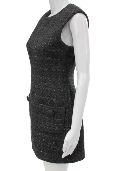 Marc Jacobs Women Mini Dress Black Polyester Round Neck Sleeveless Zip Size 4