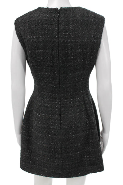 Marc Jacobs Women Mini Dress Black Polyester Round Neck Sleeveless Zip Size 4