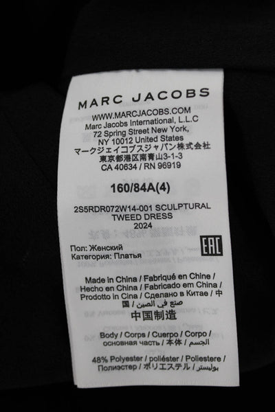 Marc Jacobs Women Mini Dress Black Polyester Round Neck Sleeveless Zip Size 4