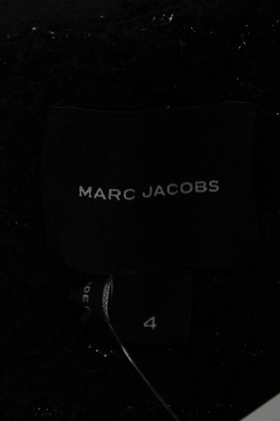Marc Jacobs Women Mini Dress Black Polyester Round Neck Sleeveless Zip Size 4