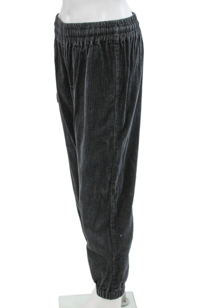 KT x T/Shirt Unisex Gray Striped Corduroy Jogger Pants Drawstring Size S