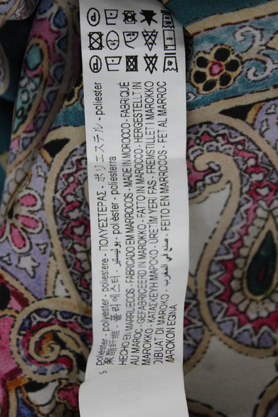 Zara Womens Paisley Collared Button Down Blouse Long Sleeve Multicolor Size XS