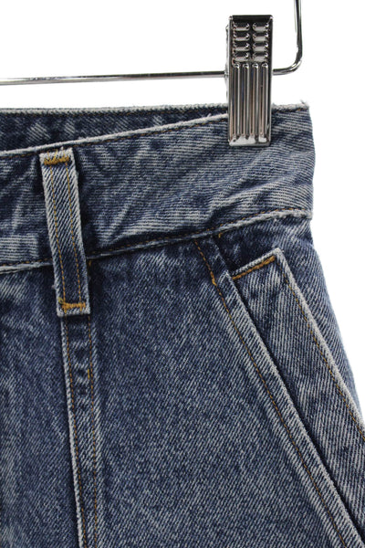 Agolde Womens High Rise Tapered Jeans Blue Button 100% Cotton Size 23