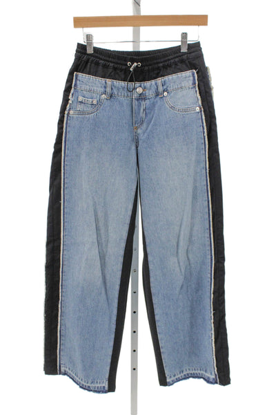 Simkhai Womens Wide-Leg Jeans Blue High Rise Button Fly Inseam 30 Size 0