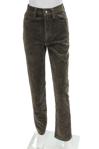 Joes Jeans Womens Brown Polyurethane Button Mid Rise Pants 32 Inseam Size 26